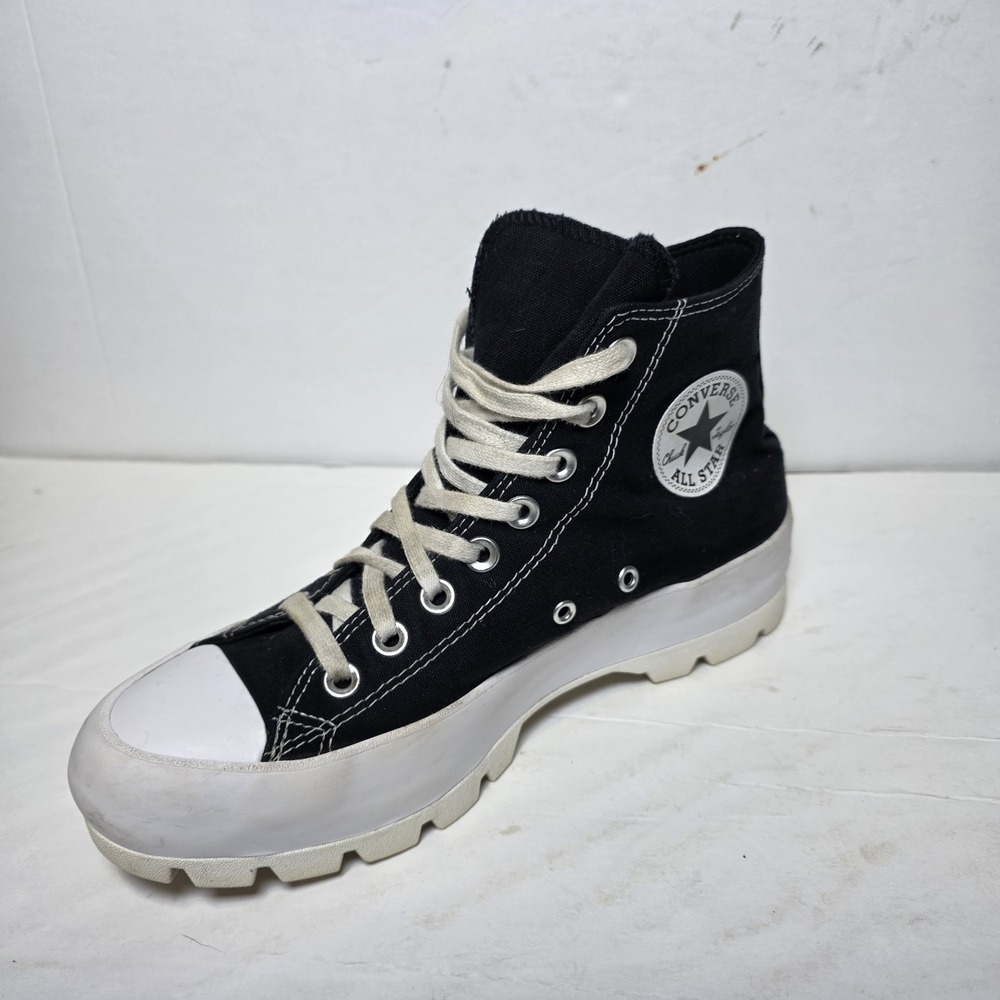 Converse Chuck Taylor All Star Lugged Hi Black Platform Sneakers Women's 8.5 - Picture 2 of 9